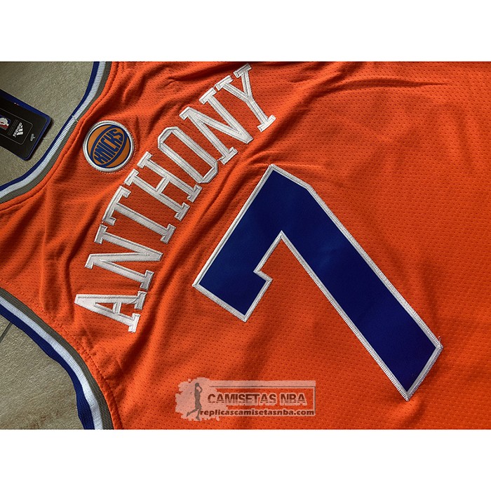 Camiseta New York Knicks Carmelo Anthony NO 7 Naranja